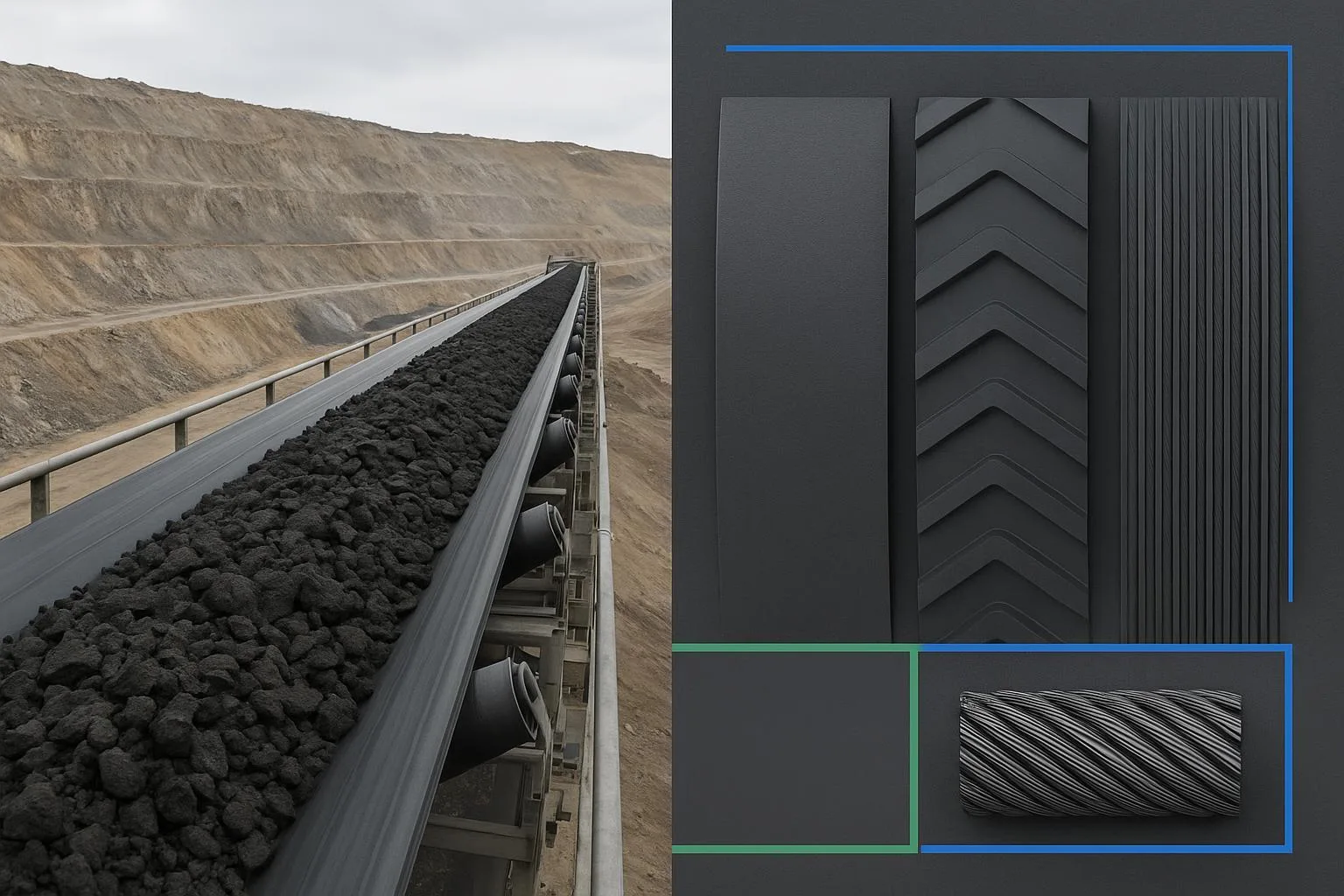 Chevron vs smooth belts vs steel cord belts (mining)